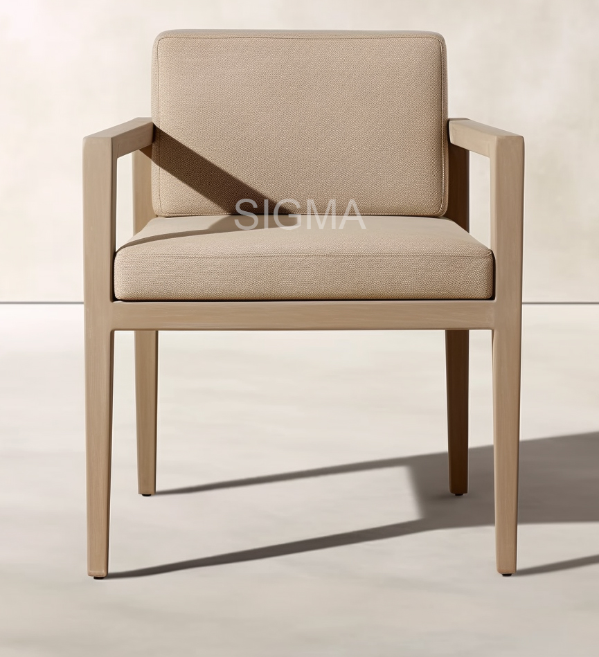 SIGMA New Arrival  Outdoor Patio Furniture  Solid Teak Wood Rectangular Dining Table Chairs Dining Table Set