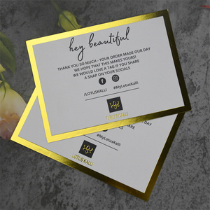 Sang trọng tùy chỉnh thiết kế củ<span class=keywords><strong>a</strong></span> bạn lá vàng Logo A6 gratulation Cảm ơn bạn thẻ cho doanh nghiệp nhỏ - Product Image 2