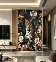 Sticker mural auto-adhésif moderne en 3D imprimé, motif cheval, style chinois, pour la décoration des couloirs