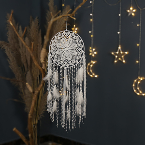 <span class=keywords><strong>Atrapasueños</strong></span> de Encaje con Plumas Blancas y Borlas de Macramé, Estilo Bohemio, <span class=keywords><strong>Atrapasueños</strong></span> Grande <span class=keywords><strong>para</strong></span> Colgar en la <span class=keywords><strong>Pared</strong></span>, Decoración del Hogar - Product Image 6