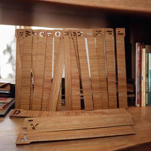 Wooden Vinyl Dividers Storage Separator Creative Mini A-Z Arranged 26 Record Shelf Sorting Guide Tabletop for Album <b>Cd</b> - Product Image 3