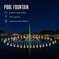 Système de fontaine à jets d'eau professionnelle pour piscine avec éclairage RGB/Laser, étanche IP68, garantie 5 ans, conception complète intégrée