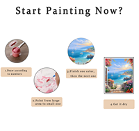 Kit de Peinture par Numéros Personnalisé en Gros, Toile Multi-Tailles Faite à la Main avec Contour Clair et Loupe, Peinture Comestible