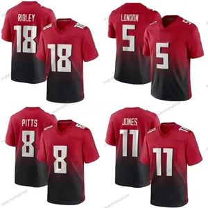 Camiseta de los Falcons de Atlanta al por Mayor, Camiseta de Fútbol Americano Cosida, Uniforme de Equipo # 18 Calvin Ridley 8 Kyle 5 Drake London - Product Image 1