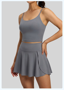 Strap <strong>Bra</strong> Golf Skirts Sets 2 Layers High Waist 2pcs Golf Wear Girls Quick Dry Tennis Wear for Women - Product Image 3