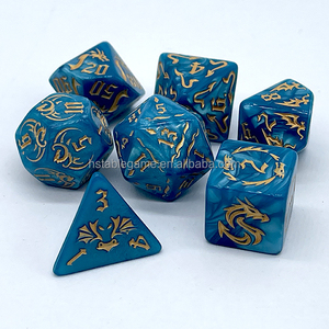 Juego de dados Polyhedral Pearl Dragon Dnd para mazmorras y dragones Rgp Dados RPG de alta calidad - Product Image 5