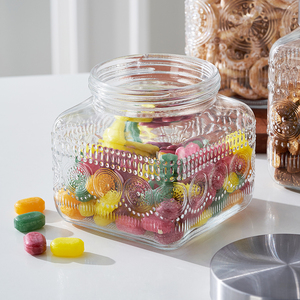 مجموعة برطمانات زجاجية محكمة الإغلاق ومانعة للتسرب، خالية من مادة BPA، صالحة للطعام، بسعات 1.3 لتر و1.9 لتر و2.4 لتر، آمنة للغسل في غسالة الأطباق، بتصميم مربع للحلوى والبسكويت - Product Image 3