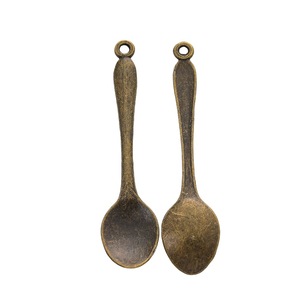 Breloques Cuillère et Fourchette pour la Fabrication de Bijoux, Pendentifs Couverts en Alliage de 55,1 mm, Bronze Antique Argent Antique - Product Image 5