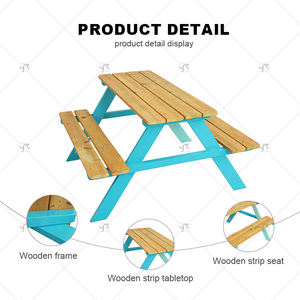 Combinación de <span class=keywords><strong>mesa</strong></span> <span class=keywords><strong>y</strong></span> silla de pícnic al aire libre de madera para niños <span class=keywords><strong>y</strong></span> muebles de jardín <span class=keywords><strong>Juego</strong></span> de Banco de patio para jugar, relajarse o cenar - Product Image 2