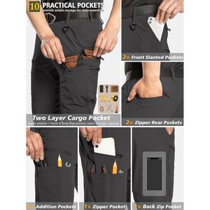 Pantalon cargo de randonnée pour homme, séchage rapide, résistant à l'eau, léger, en nylon, pour la pêche en plein air, tactique, 10 poches - Product Image 5