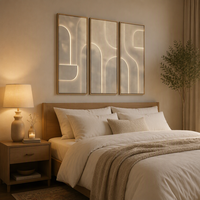 Art mural LED abstrait moderne, peinture texturée 3D encadrée, cadre en métal sable pour salon, chambre à coucher