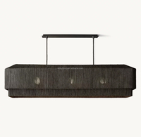 Lustre en jute rectangulaire rustique pendentif multifonctionnel minimaliste moderne de Style nordique pour la salle à manger chambre