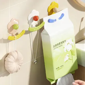 1Pcs Self-adhesive <b>Hook</b> Flower Door Wall <b>Hook</b> Child Heavy Load Rack <b>Kitchen</b> Bathroom Towel Key Clothes Hanging Rack Sticky <b>Hook</b> - Product Image 2