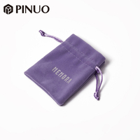 PINUO - Petit sac cadeau personnalisé en velours avec cordon de serrage, pochette à bijoux en velours doux pour ranger les bagues, les boucles d'oreilles et les colliers