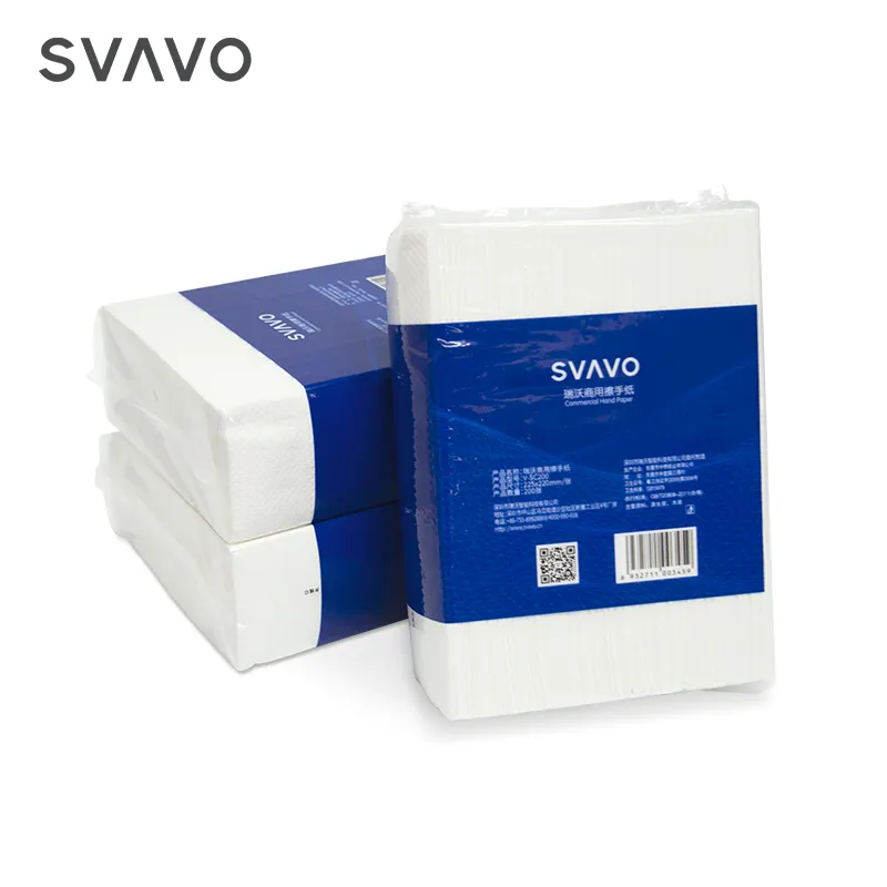 Svavo Commerciële Keuken Handdoek Papier 100% Virgin Pulp 1 Laag Hygiëne Badkamer Hand Tissue Papieren Handdoek Voor Hotel