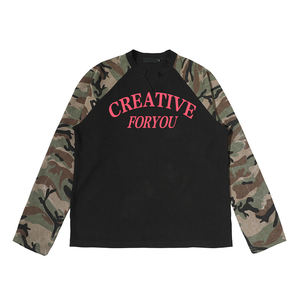 T-<span class=keywords><strong>shirt</strong></span> à manches longues en tissu gaufré de style streetwear tendance, t-<span class=keywords><strong>shirt</strong></span> camouflage - Product Image 3