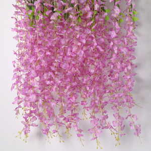 Guirlandes de fleurs artificielles en glycine, fausses fleurs en soie pour décorations de plafond et d'arche de mariage, violet, rose, blanc, jaune, orange - Product Image 4