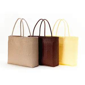 Mexico wholesale beach bags for braided plain plastic straw shopping bags