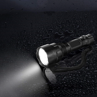 Lampe torche LED T6 en alliage d'aluminium étanche avec logo personnalisé QXMOVING, rechargeable, C8 Fast Track, lampe torche tactique de chasse