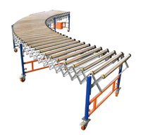 Équipement de manutention automatique, table à rouleaux en acier flexible extensible par gravité, convoyeur pour le tri et le transport des colis