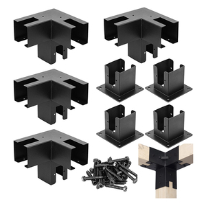 Kit de pergola en acier et bois avec support d'angle, connecteur de poutres en bois et support de pergola - Product Image 1