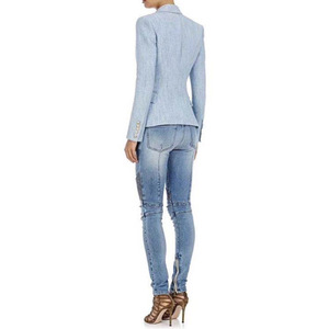 <span class=keywords><strong>Giacca</strong></span> da donna Slim Fit con bottoni modello scuro blu chiaro - Product Image 3