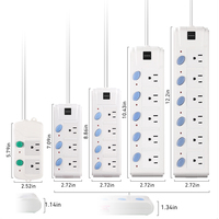 Usine 5M carte d'alimentation de commutateur indépendant cordon à 3 trous 15A/125V Extension de cuivre prise Standard américaine prise multi-prise
