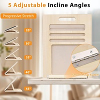 Planche inclinée pour étirements des mollets, planche inclinée en bois réglable avec base antidérapante en EVA, capacité de 300 lb, étireur de mollets portable