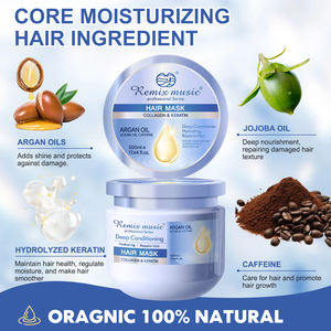 Mascarilla Capilar de Queratina Orgánica de 500 ml, Fabricada por OEM/ODM, con Aceite de Coco, Aminoácidos, Glicerina, Crema Nutritiva e Hidratante - Product Image 2