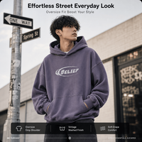 Hoodie oversize unisexe en coton pur, style streetwear délavé et vieilli, avec lettres, écologique, respirant et à séchage rapide pour l'hiver
