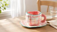 Vente en gros de tasses à café en céramique rose de qualité alimentaire avec soucoupe pour restaurant, maison, hôtel, cuisine.