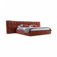 Cadre de lit d'hôtel capsule grand lit double queen size esthétique italienne lits rembourrés avec matelas pour enfants
