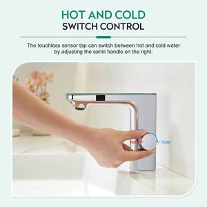 Robinet de lavabo cascade moderne à LED chromé avec capteur infrarouge pour salle de bain - Product Image 2