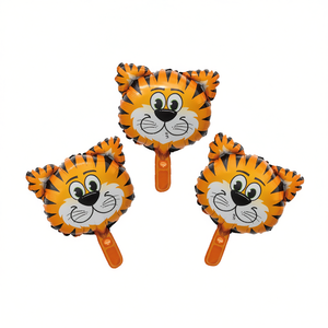 Globos de Papel de Aluminio con Diseño de Tigre para Fiestas, 16x26 cm, 3 Piezas, Decoración de Fiesta con Caras de Animales de Dibujos Animados, Cumpleaños Infantiles - Product Image 3