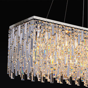 Lustre de restaurant en cristal K9 de style italien de luxe, luminaire rectangulaire haut de gamme pour comptoir de bar, suspension populaire transfrontalière - Product Image 4