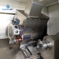 Tour CNC à banc incliné stable TCK56DY avec mandrin hydraulique de 10 pouces et broche A2-6 pour le tournage de longs arbres et de barres