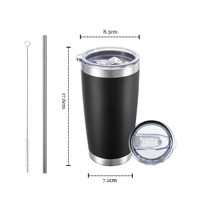 Vaso Térmico RTS de 20 oz, Taza de Viaje con Aislamiento al Vacío, con Tapa, de Acero Inoxidable, Doble Pared, para Café, para el Hogar y la Oficina