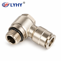 Raccords de tuyaux d'air série LYHY PHT en promotion, nickelés, tout en cuivre, hexagonaux externes, à enfoncer, pour tuyaux pneumatiques