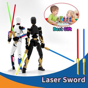 Set di 5 Action Figure T13 <span class=keywords><strong>Titan</strong></span> di Falandi - Materiale PVC, Robot con Spada Laser Multicolore - Product Image 5
