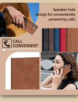 Étui de téléphone en cuir de luxe avec béquille pour Samsung Galaxy A56 A55 A54 A53 A35 A34 A16 A15 avec porte-cartes magnétique