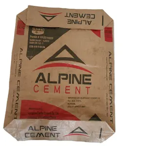 Customized 20kg 40kg 50kg Kraft paper cement bag waterproof AD STAR block bottom PP woven valve sack