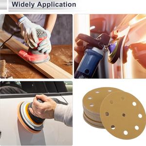 דיסק שיוף עם סקוץ' UWIN OEM קשיחות בינונית 150 מ\\\"מ 9 חורים 60-800 גריט לעץ, מתכת ואבן - Product Image 2