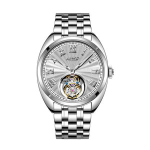 5 couleurs différentes verre saphir 18-22mm largeur du bracelet en acier inoxydable 2 mains mécanisme visible montre tourbillon moderne AESOP - Product Image 3