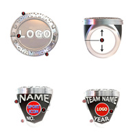 Bague de championnat personnalisée, gravable, avec nom et logo, pour équipe sportive, bague commémorative, récompense sportive personnalisée, bijoux.