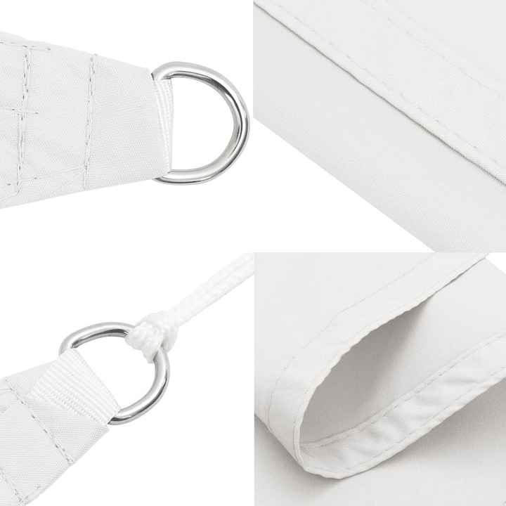 W2B VidaXL Sun Sail White PU Coated Oxford Fabric 9.8 X 9.8 X 9.8 ft Free Sample Outdoor Shade Cloth Net Square Triangle Pattern