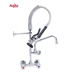 Robinet de cuisine en laiton de 26 pouces, classique, à double poignée, avec pré-évier extractible, à montage sur plan, moderne, pour lave-vaisselle industriel et commercial - Product Image 1