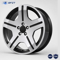 Jantes en aluminium forgé sur mesure en gros 19x8J, finition noire coupée, concave profond, 5 branches, échantillon en 7 jours, délai de livraison de 15 jours, MOQ 1