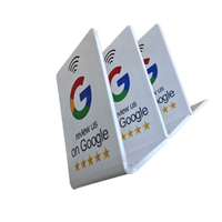 Personnaliser les médias sociaux en acrylique NFC Menu Display Table Stand NFC Google Review Stand