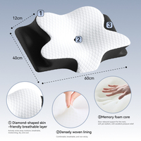 Oreiller en mousse à mémoire de forme, oreiller cervical pour soulager les douleurs au cou, oreiller orthopédique respirant en mousse à mémoire de forme pour un sommeil confortable