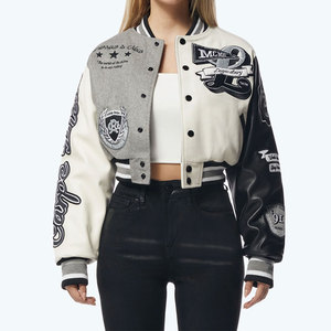 New Trendy Printed Women's Varsity Jacket Customized Embroidery Breathable Canvas Fabric Customized Color Size Winter <b>Stand</b> - Product Image 1